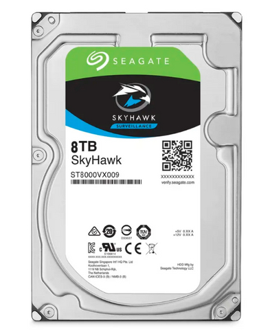 Seagate ST8000VX009 Skyhawk 8TB 하드 드라이브 - 3.5 내장형 - SATA(SATA/600) - 비디오 감시 시스템
